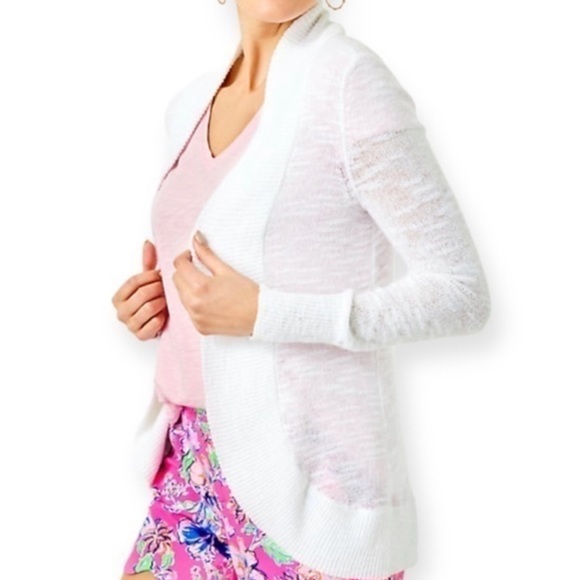 Super Soft Hot Pink Lilly Pulitzer Open Cardigan Sweater size XXS - Picture 2 of 5